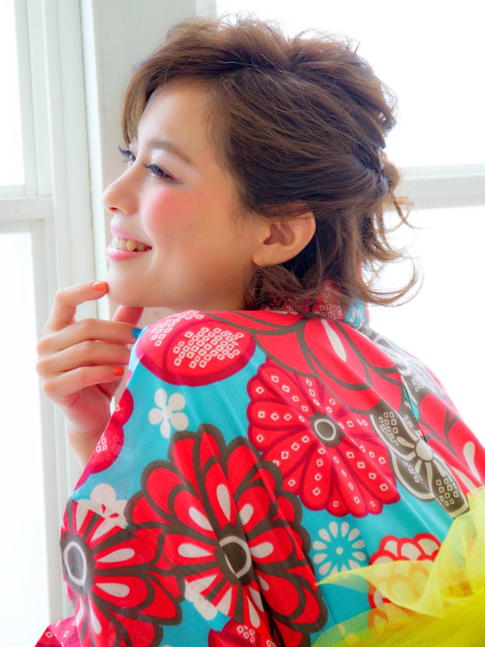 浴衣大人女子☆ショートアレンジ：ヘアセット