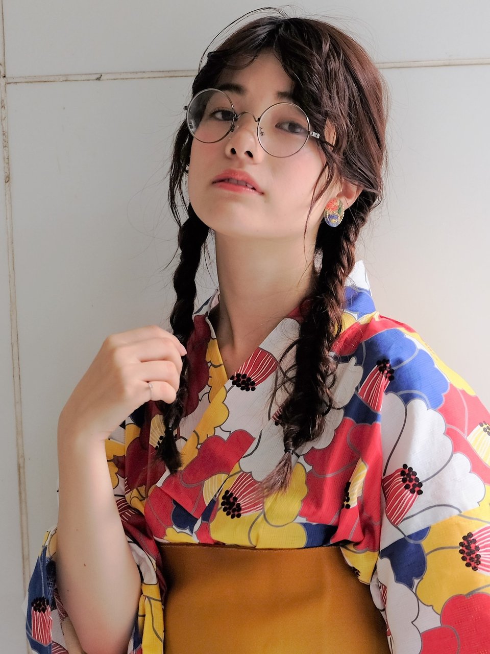 ゆかたヘア　おさげフィッシュボーン