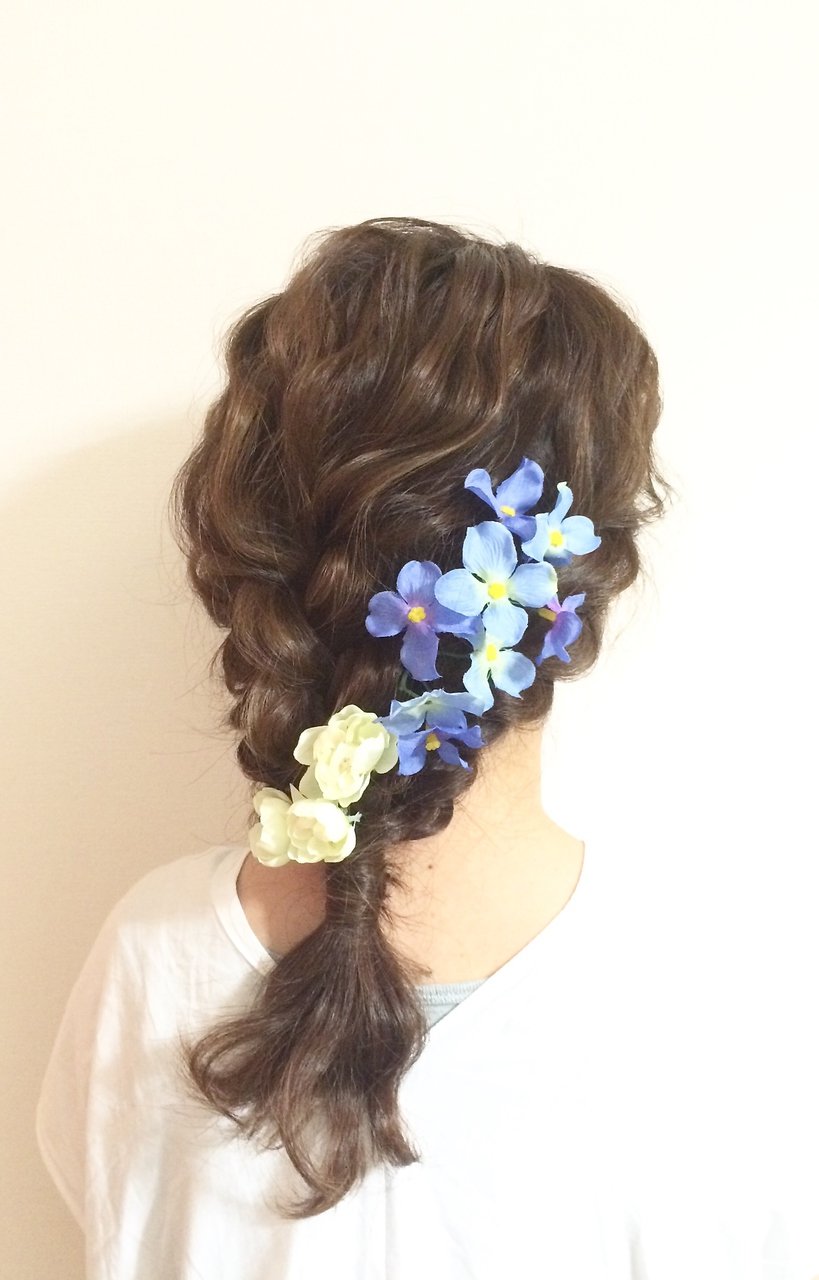 モコモコ編み込みお花アレンジ^ ^