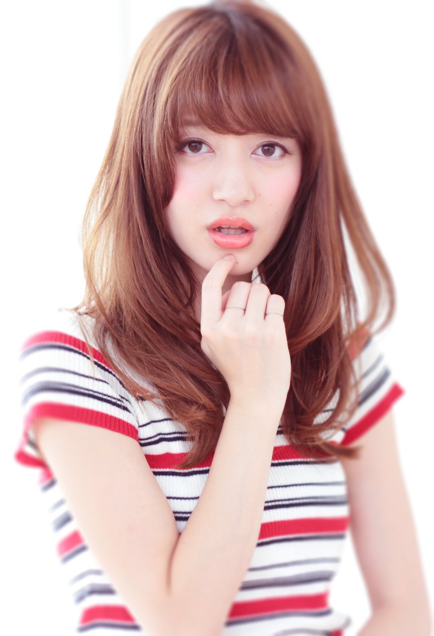 美肌カラーのセミロングドーリーローズカッパー　ラベンダー　