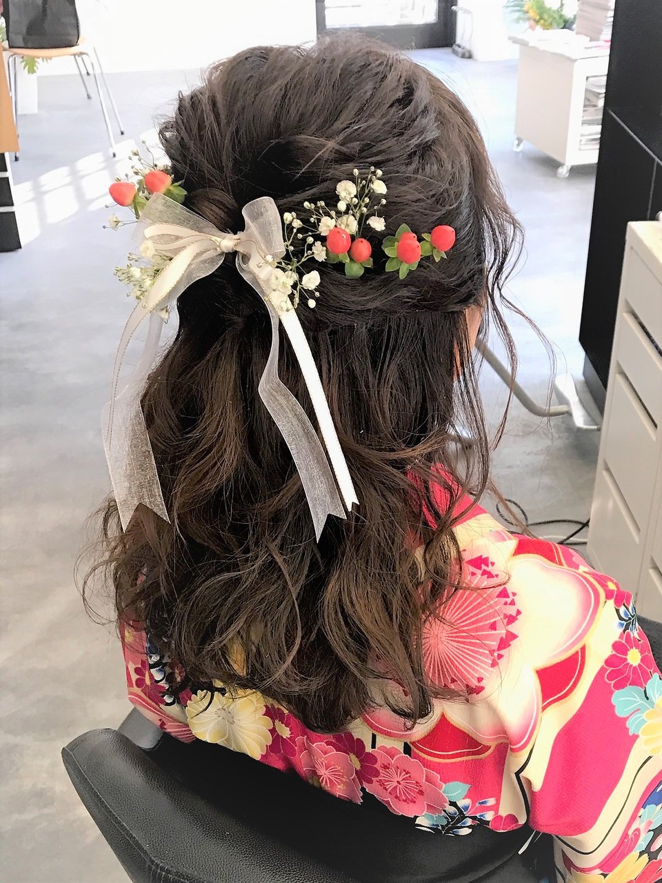 【RITZY】ヘアセット☆ハーフアップ☆ゆるフワ☆着物ヘア☆HU5