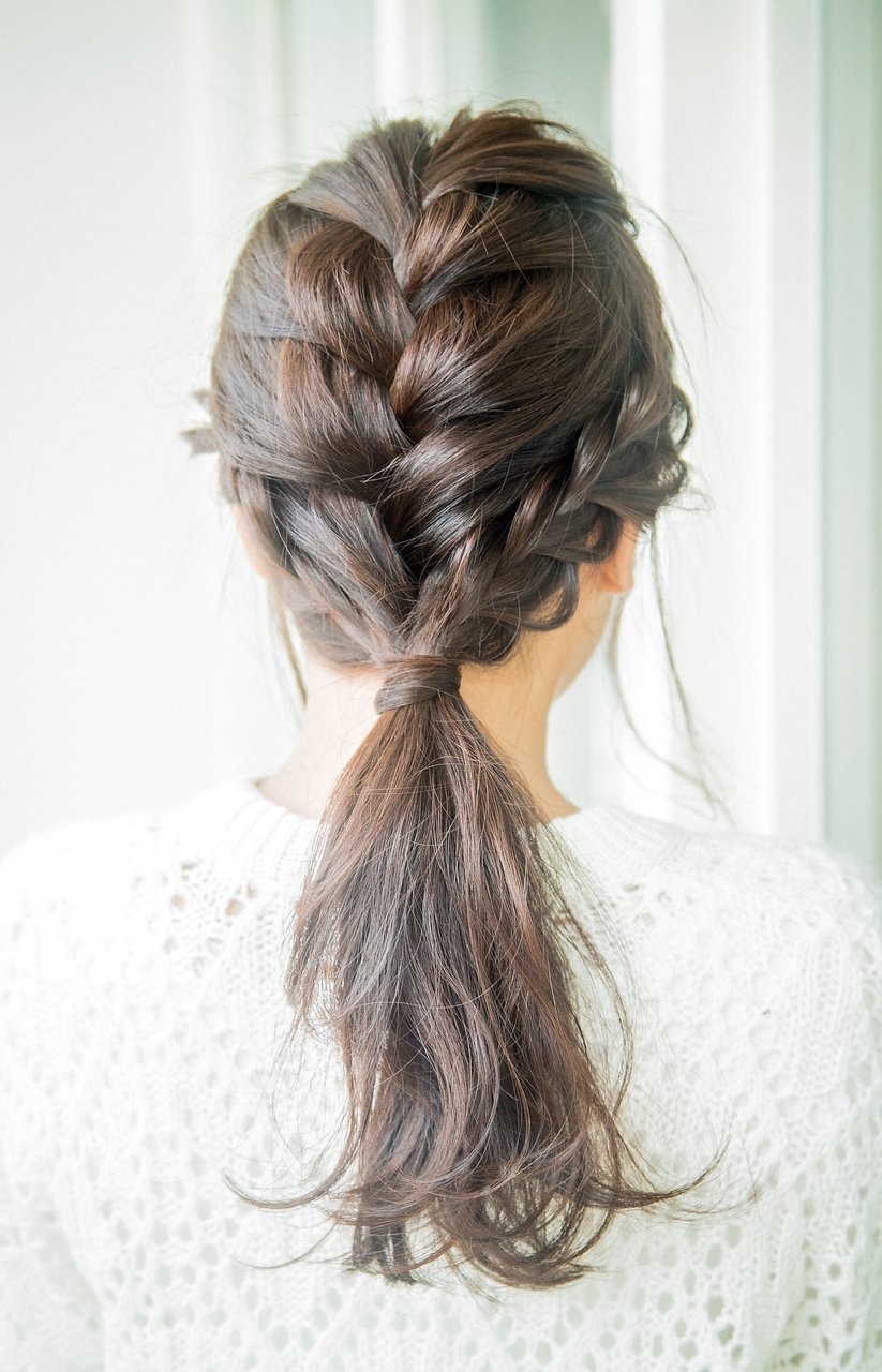 ☆うぶバング・編みこみポニーテールヘアアレンジ☆