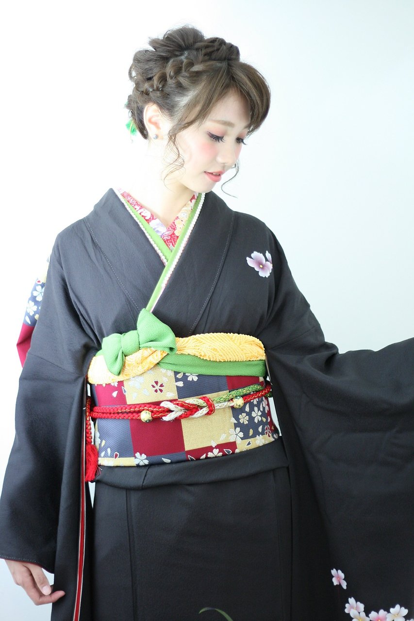 編み込みヘアアレンジ☆和装・成人式ヘア