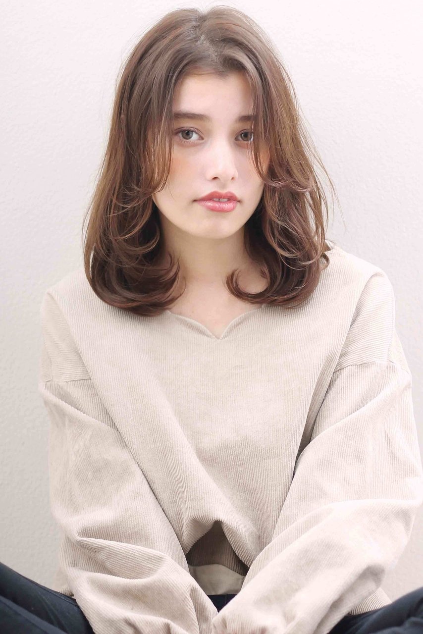 センターパート小顔フリンジバング☆愛されミディ