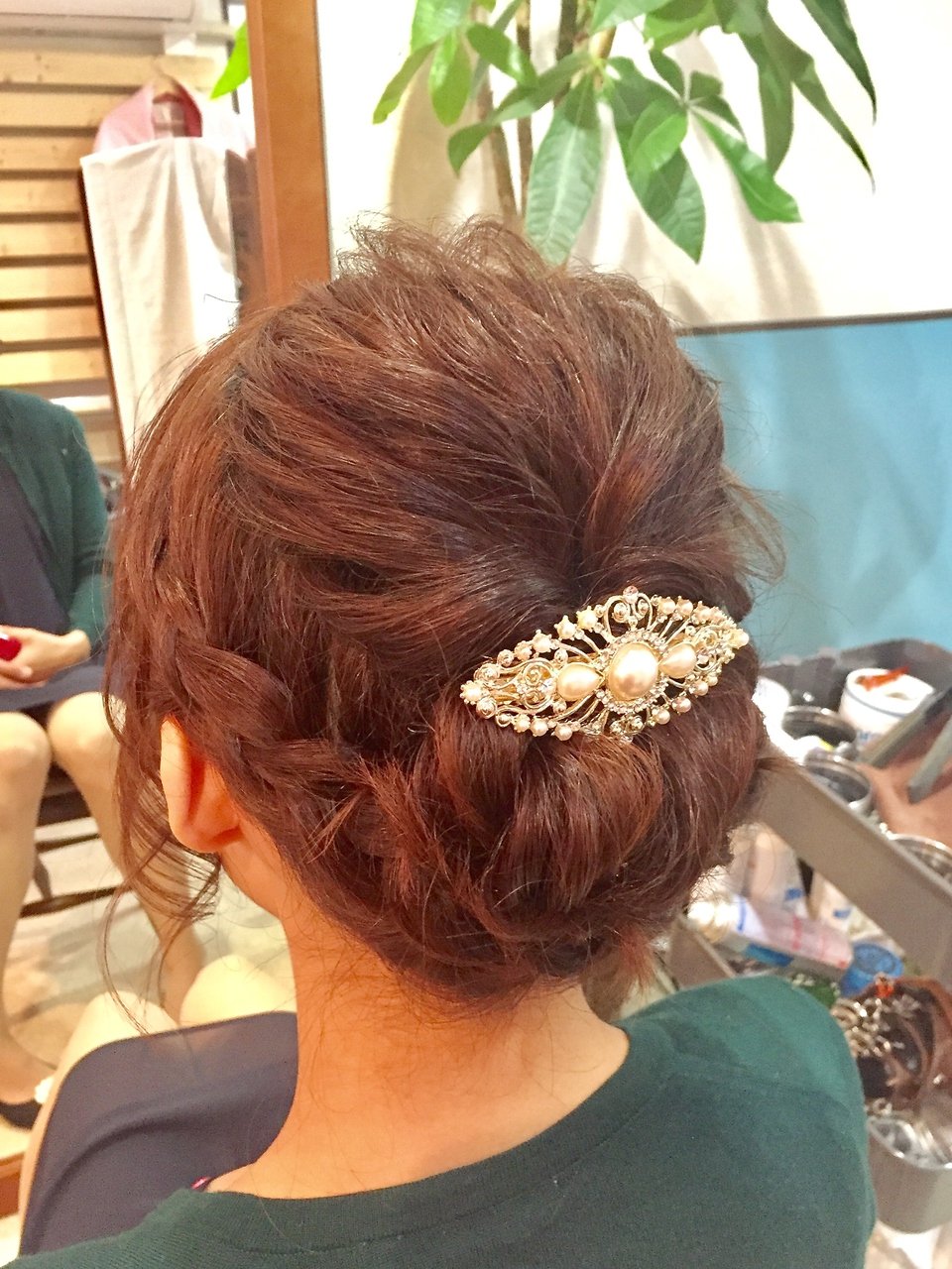 編み込みシニヨン★ふわふわアレンジ★[ヘアセット　立川]