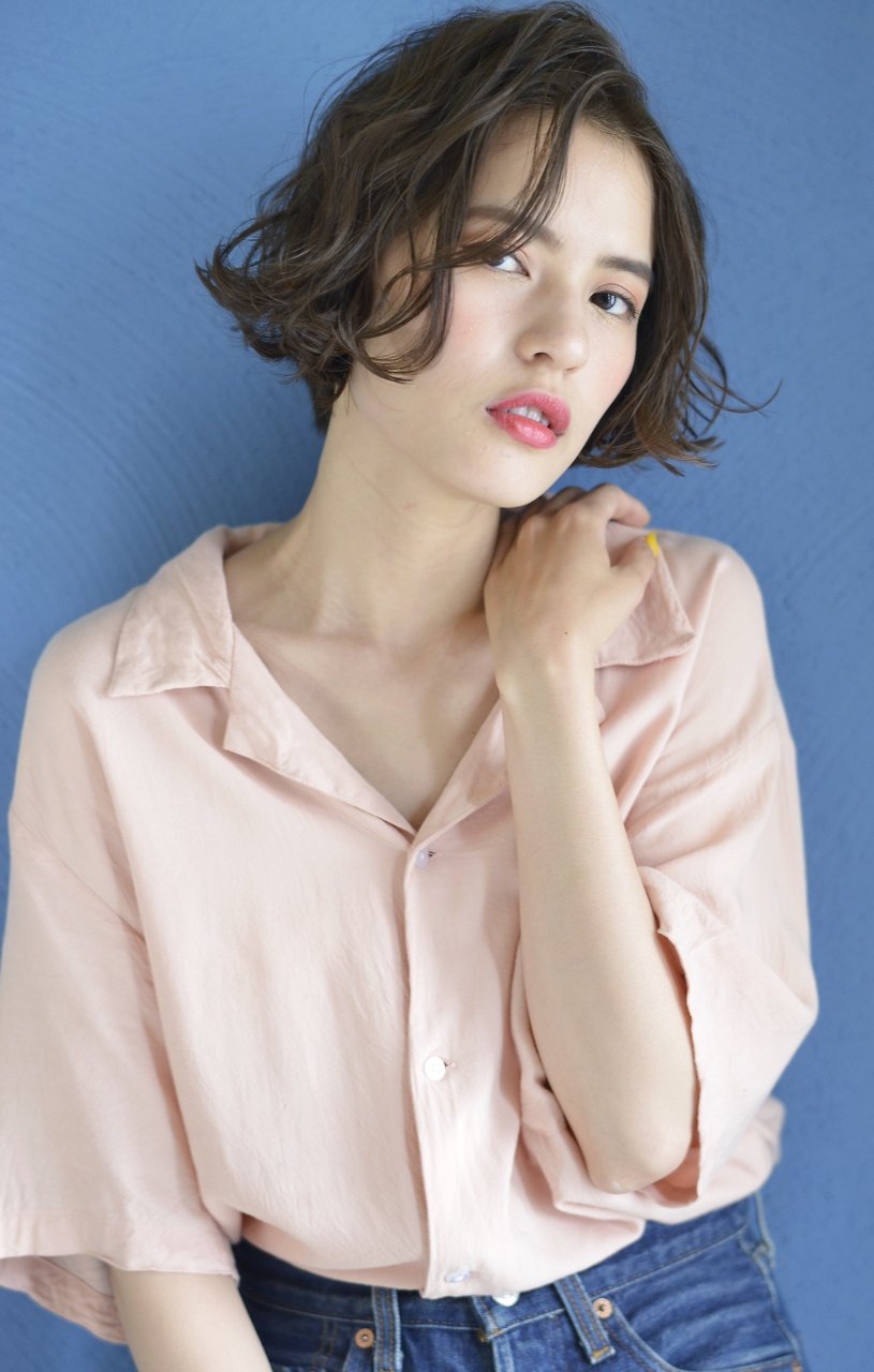 plumystyle斜めバング×ハニーヘアー×マーメイドアッシュ