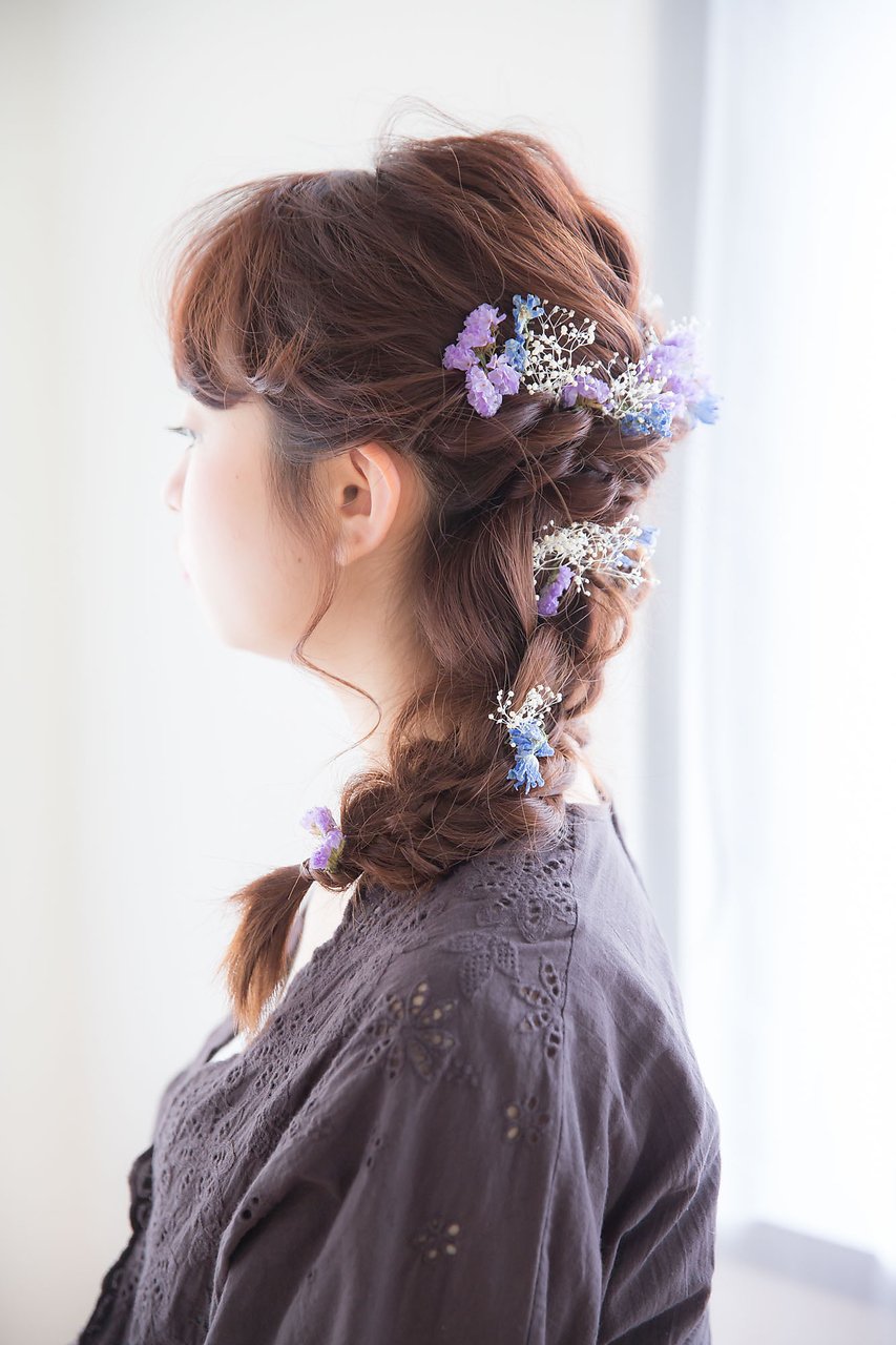 【aRietta】結婚式・二次会フィッシュボーン×編み込みアレンジ