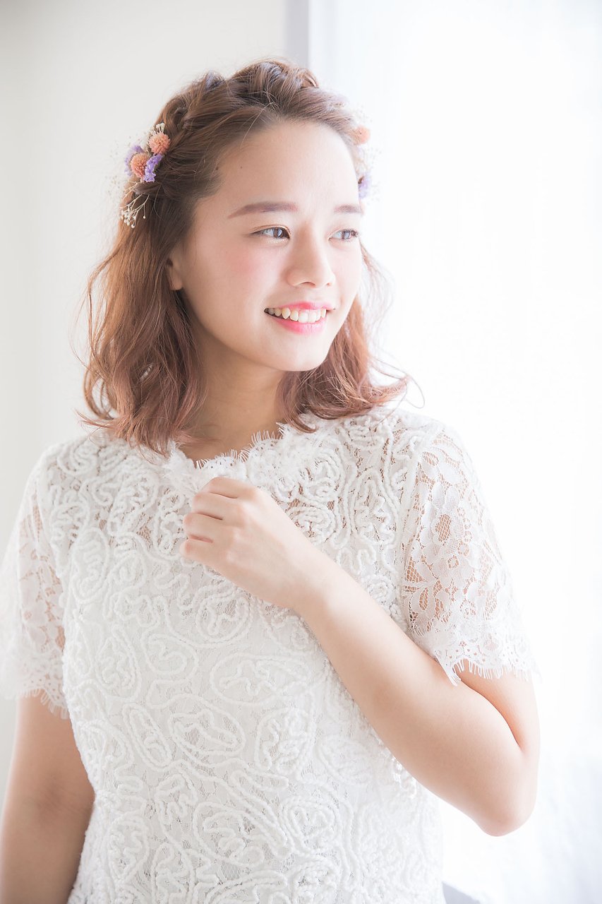 【aRietta】結婚式・二次会可愛いフィッシュボーンハーフアップ