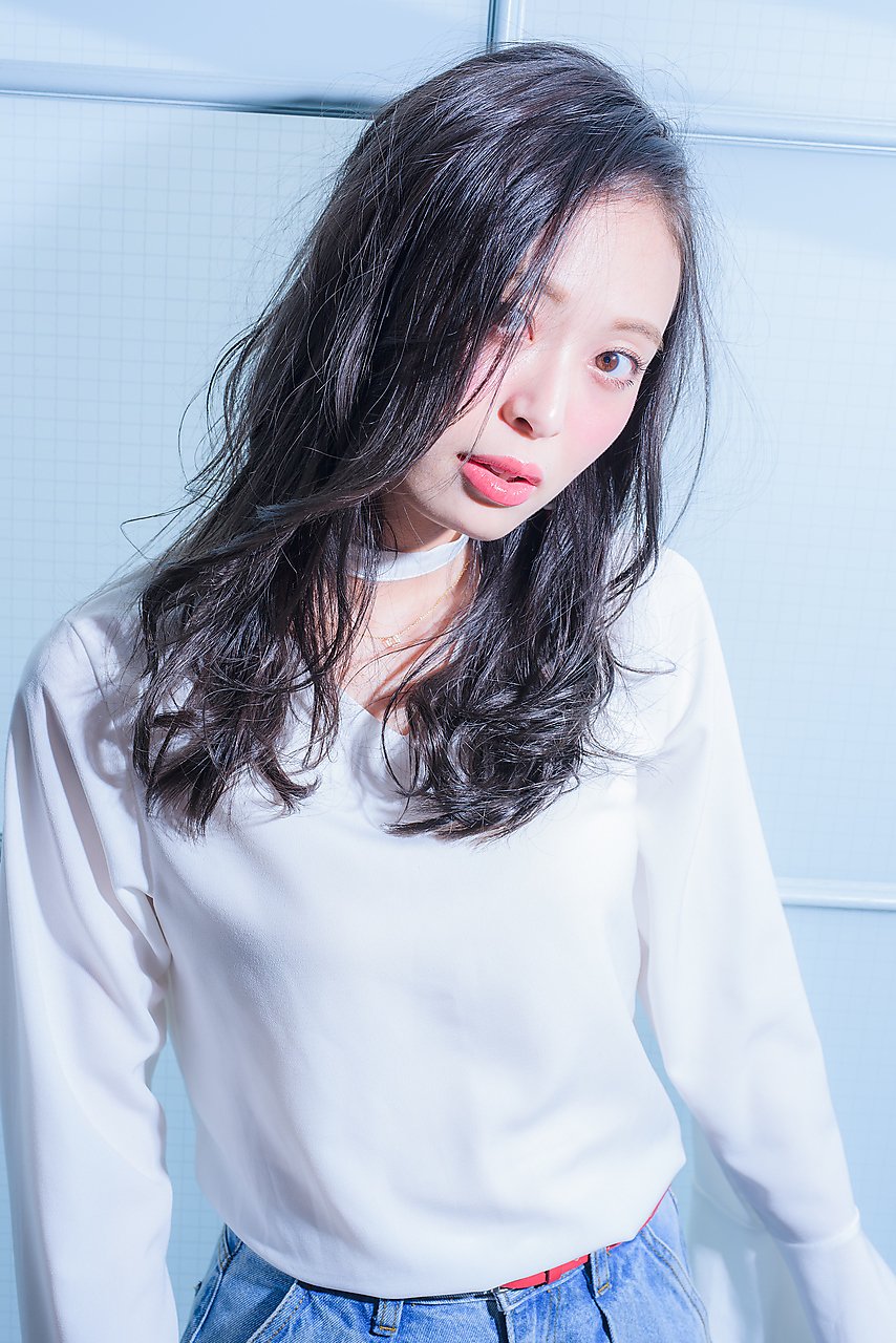 カジュアルラフパーマｘダークアッシュ【miel hair blanc】