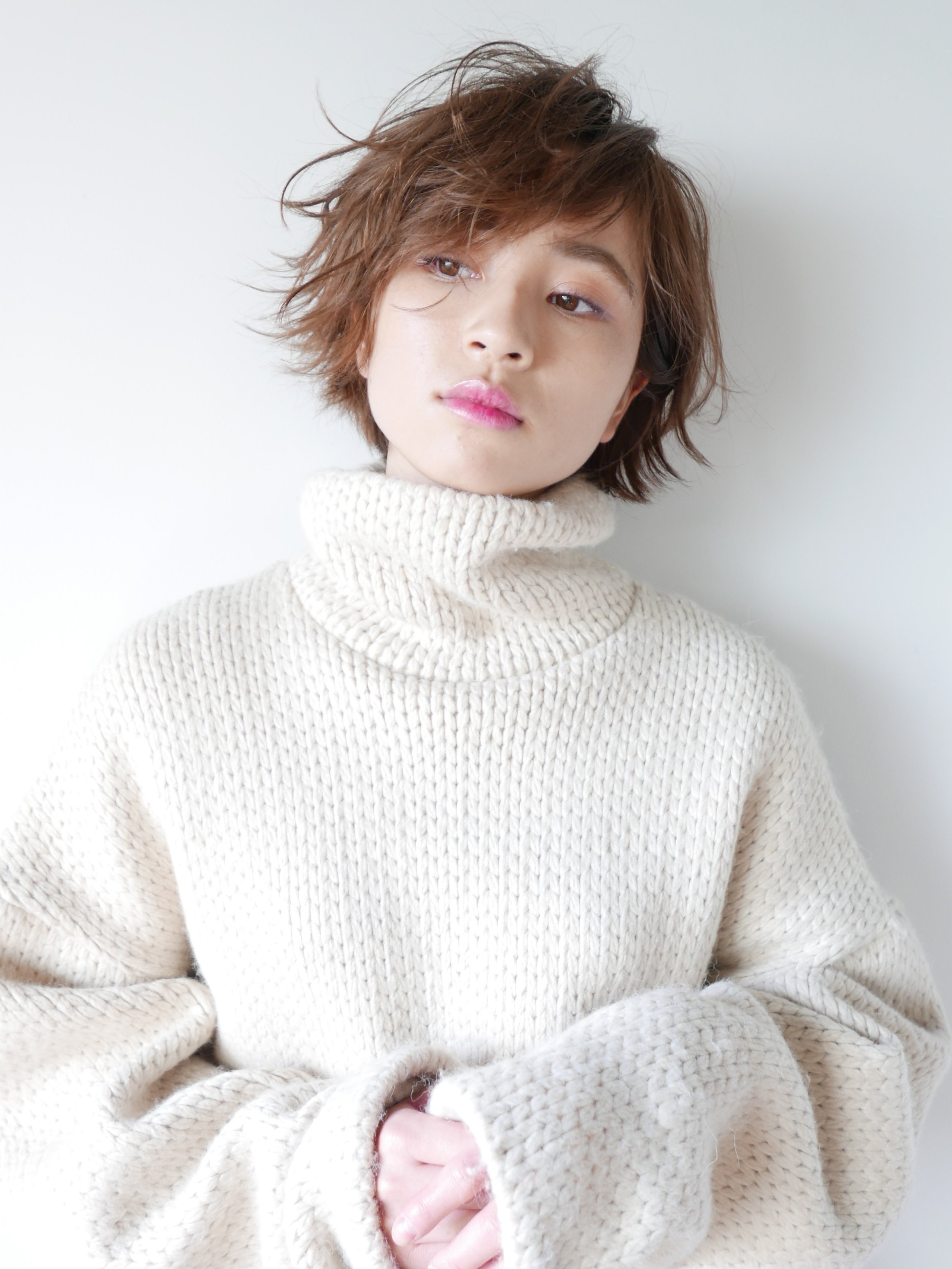 女性らしいふんわり無造作フレンチショート・ラフニュアンス