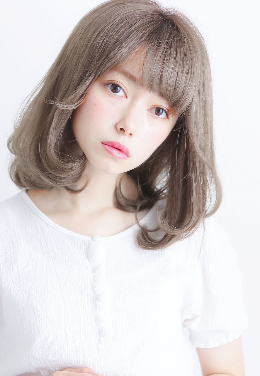 可愛いワンカールボブ☆ミルクティーアッシュグレージュカラー