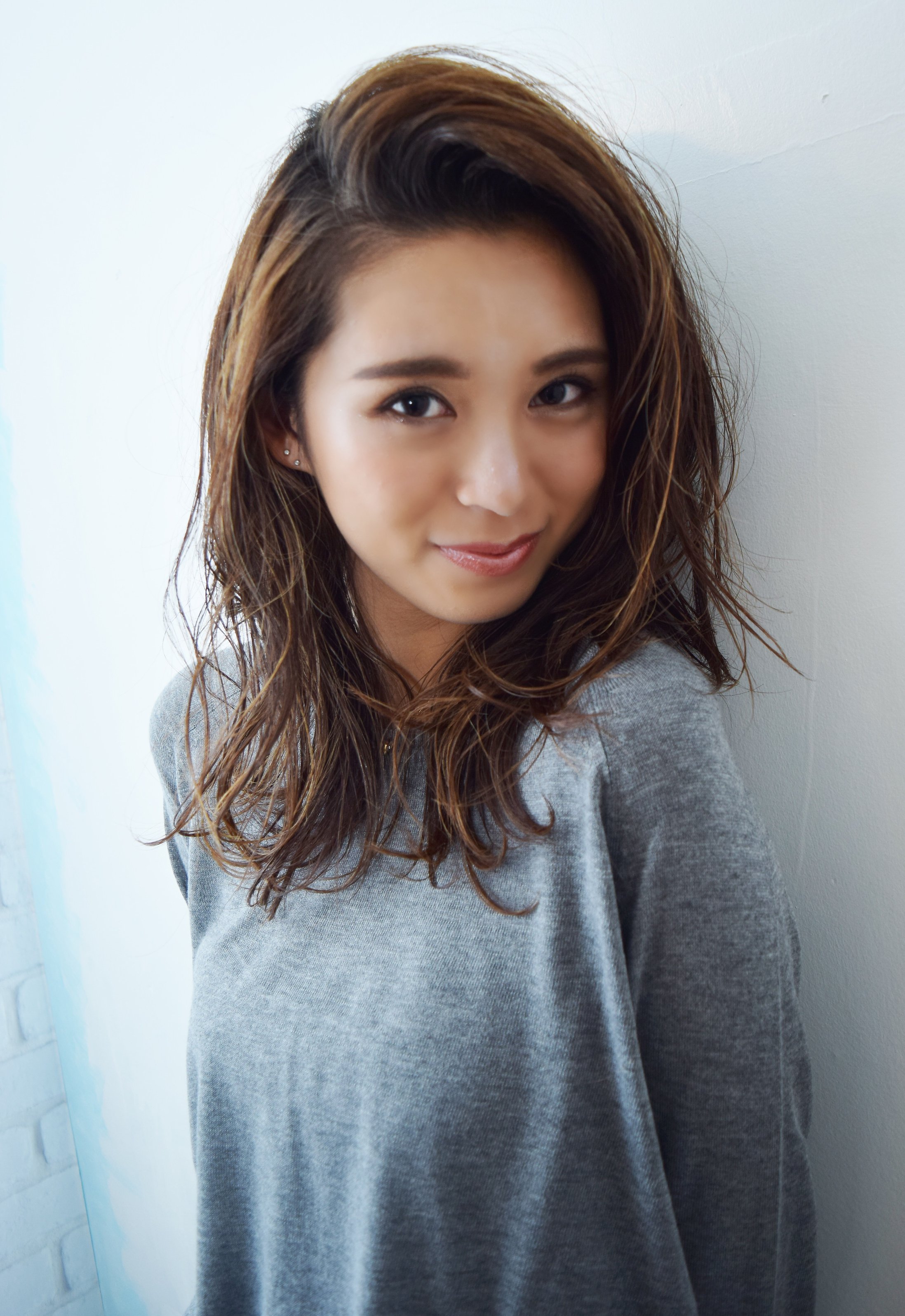 【morio原宿】大人かきあげバング×バレイヤージュミディ