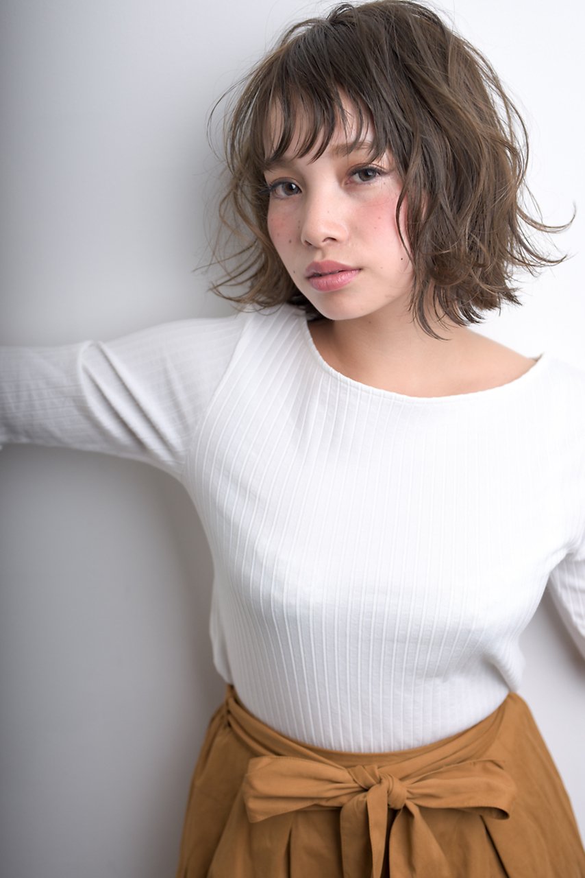 【REJOICE hair】オリーブアッシュのふんわりボブ　sakuma