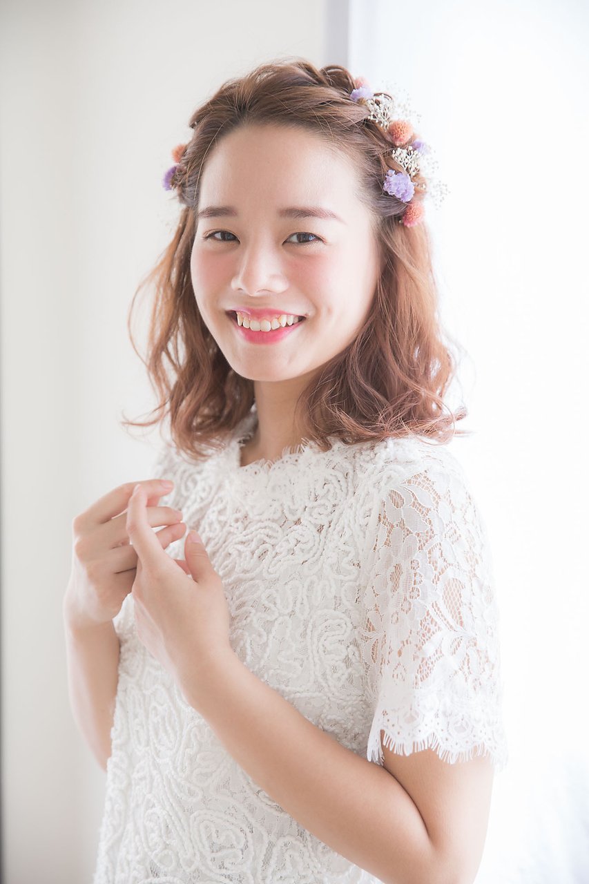 【aRietta】結婚式・二次会可愛いフィッシュボーンハーフアップ