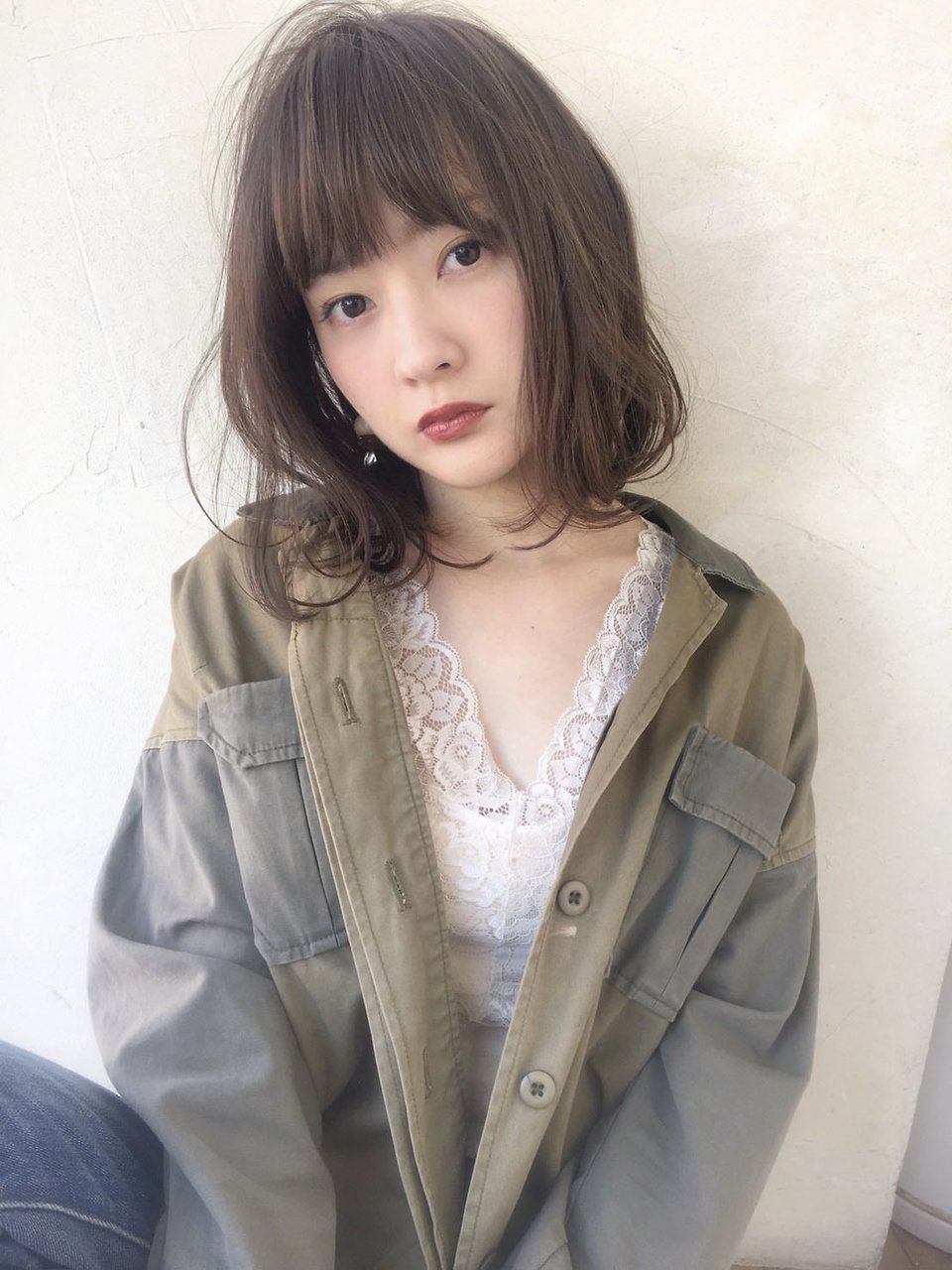 とろみニュアンスパーマミディアムヘア