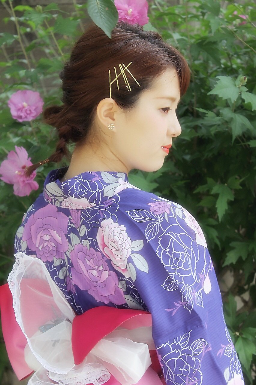 dee 浴衣2015(ネイビー×パープル)