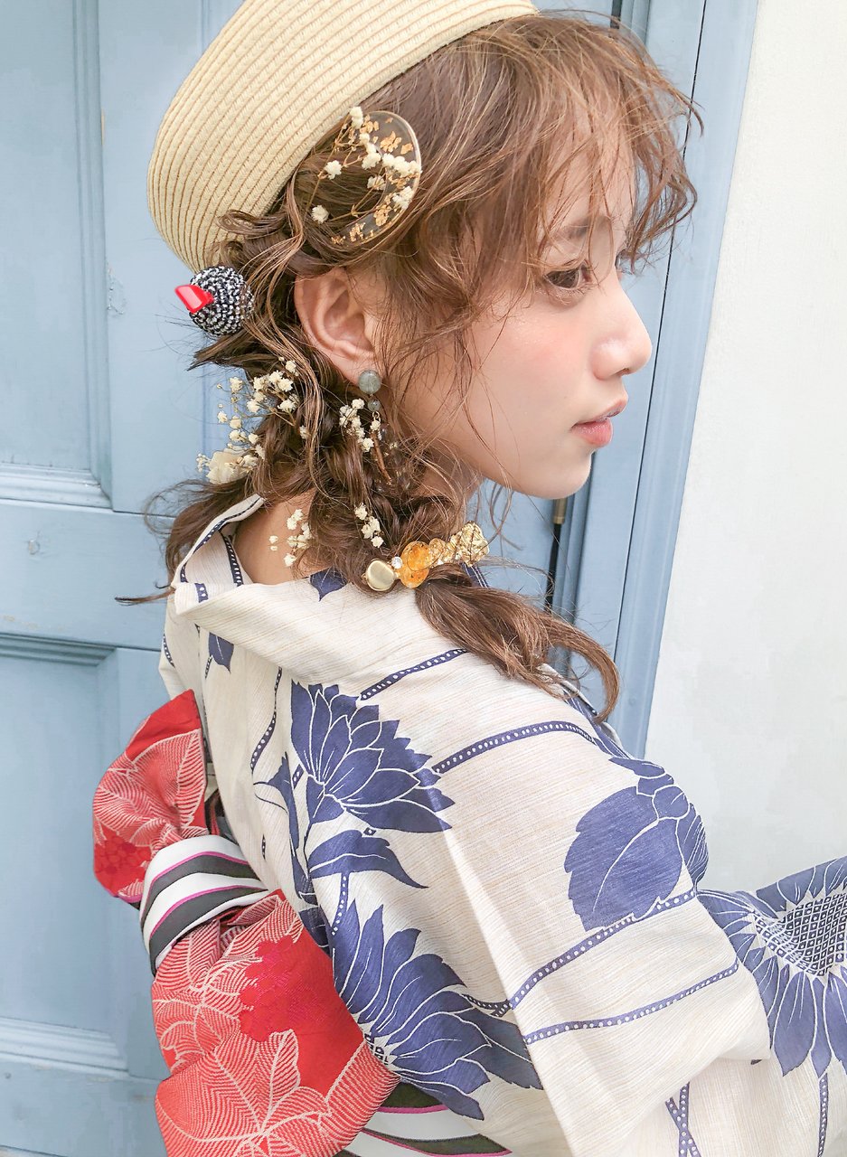 Lilou 浴衣ヘアセット小顔アレンジ