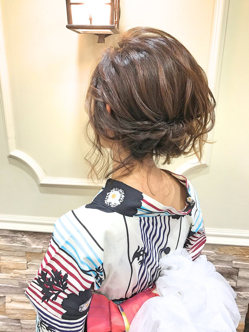 ショートヘアの浴衣アップヘア★