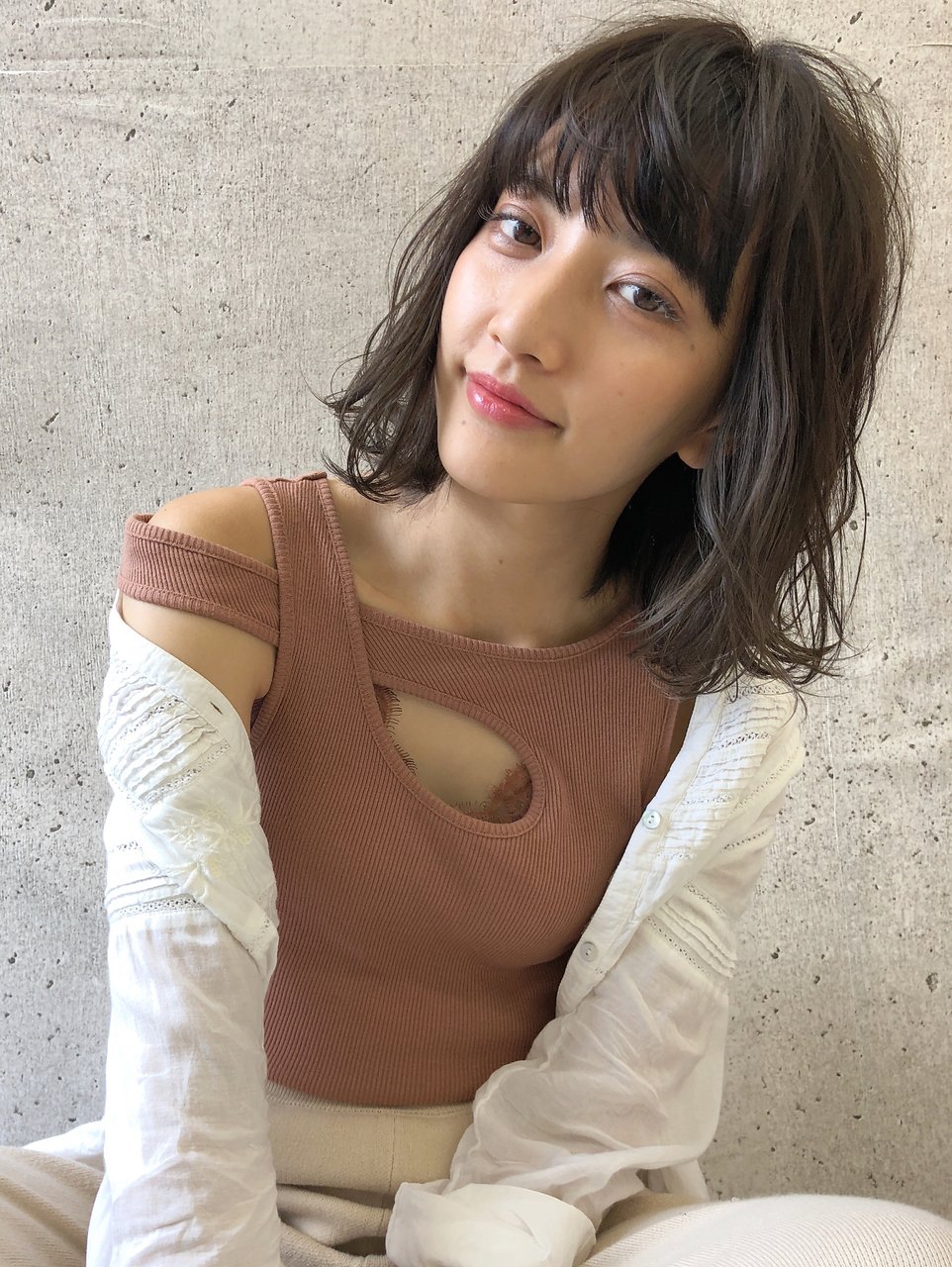 抜け感ウェーブボブ