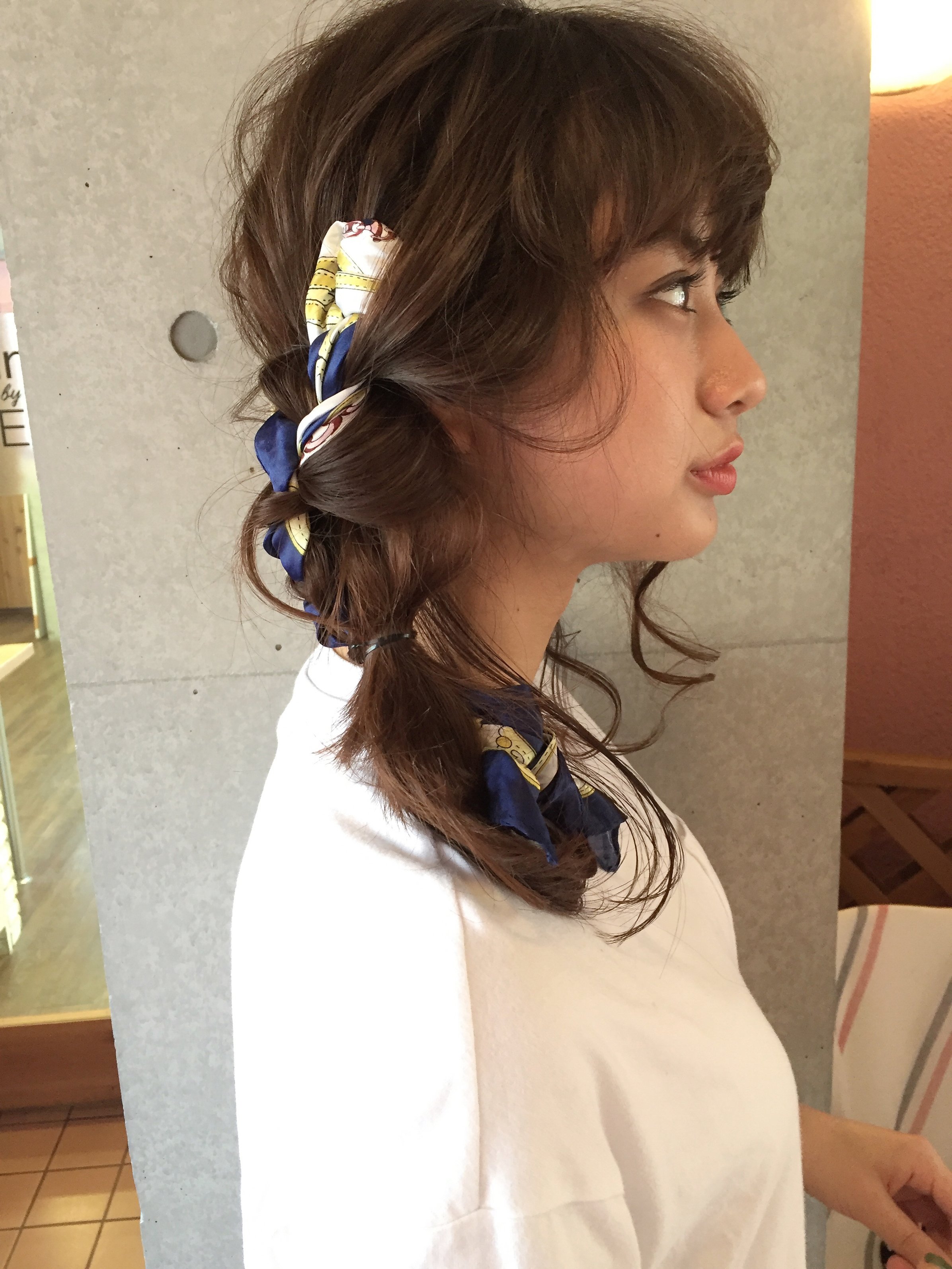 オシャレで可愛いスカーフヘアアレンジ　　東海林翔太