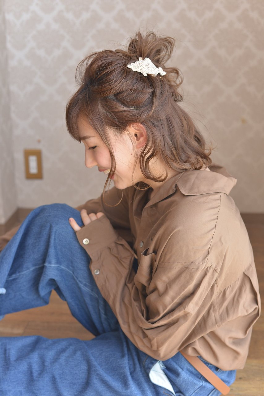 ボブのカジュアルお団子アレンジ☆