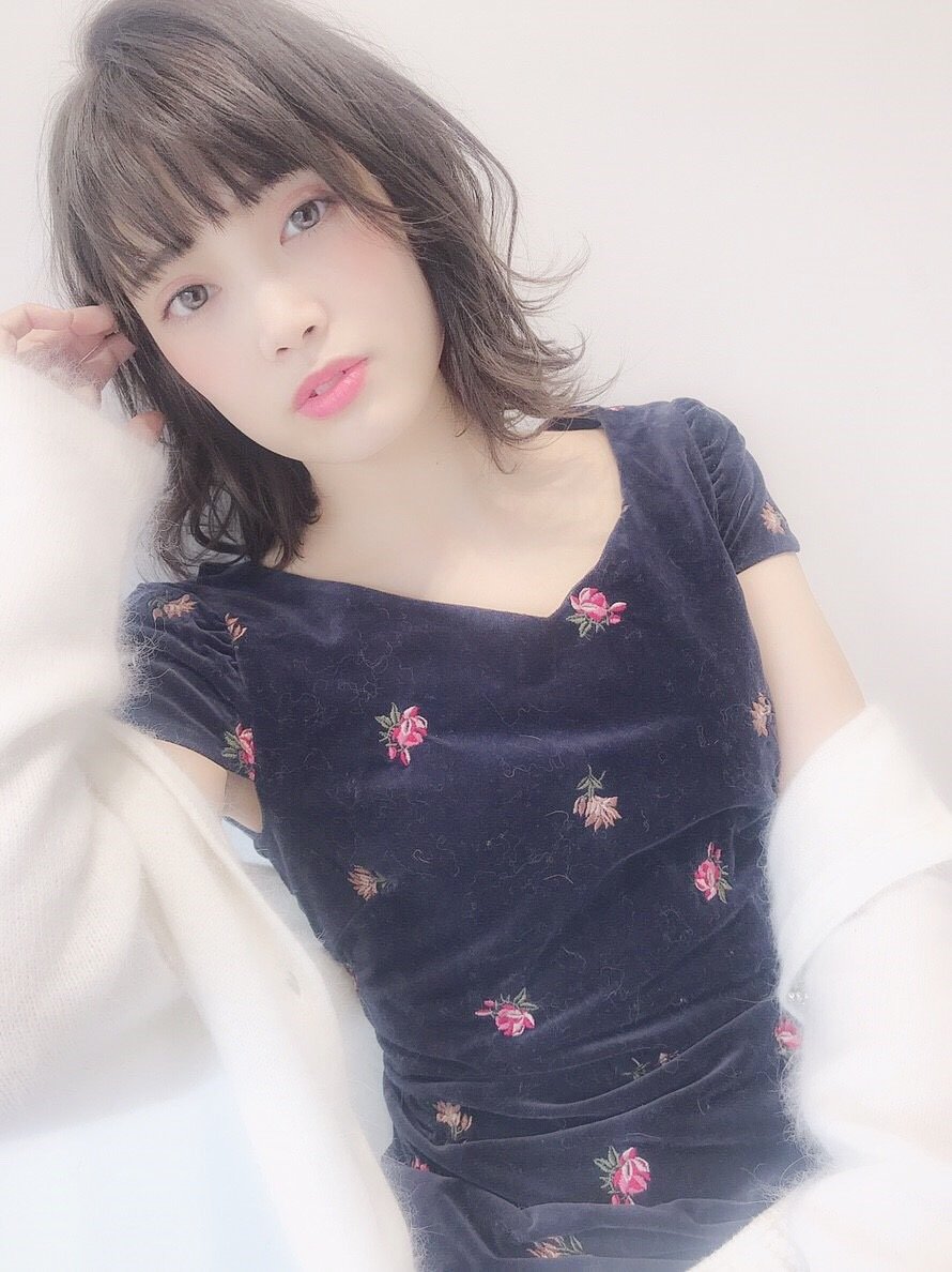 【田中聖也】黒髪暗髪アッシュ小顔前下がりボブレイヤーカット