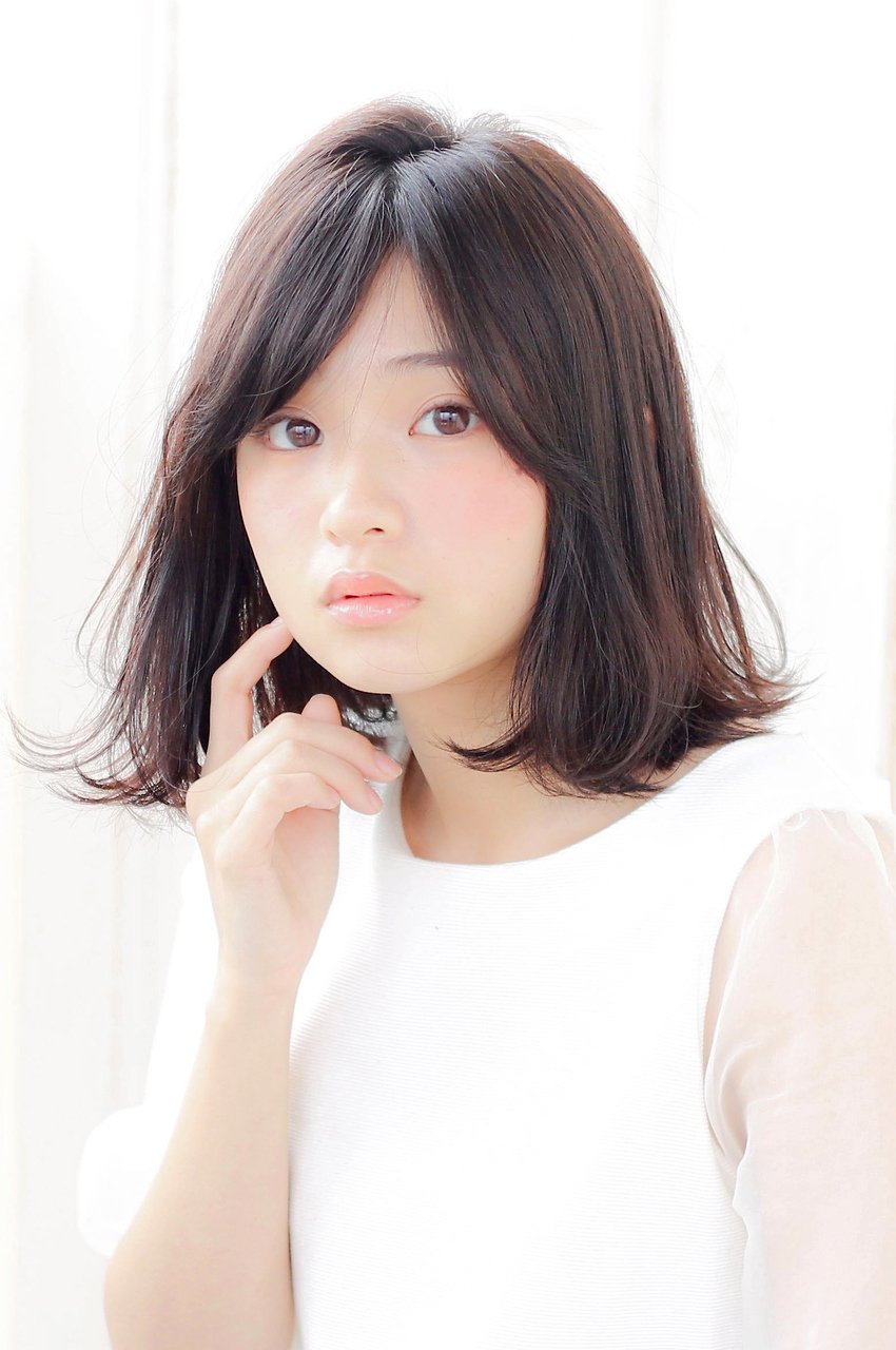 【中島直樹】切りっぱなしロブ☆外はねラベンダーベージュボブ