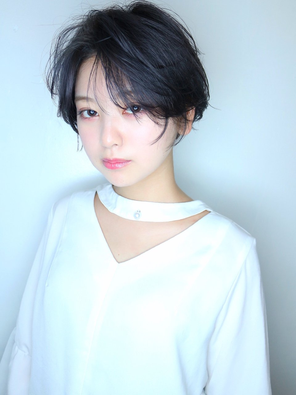 【morio原宿】センターパート黒髪ハンサムショート♪