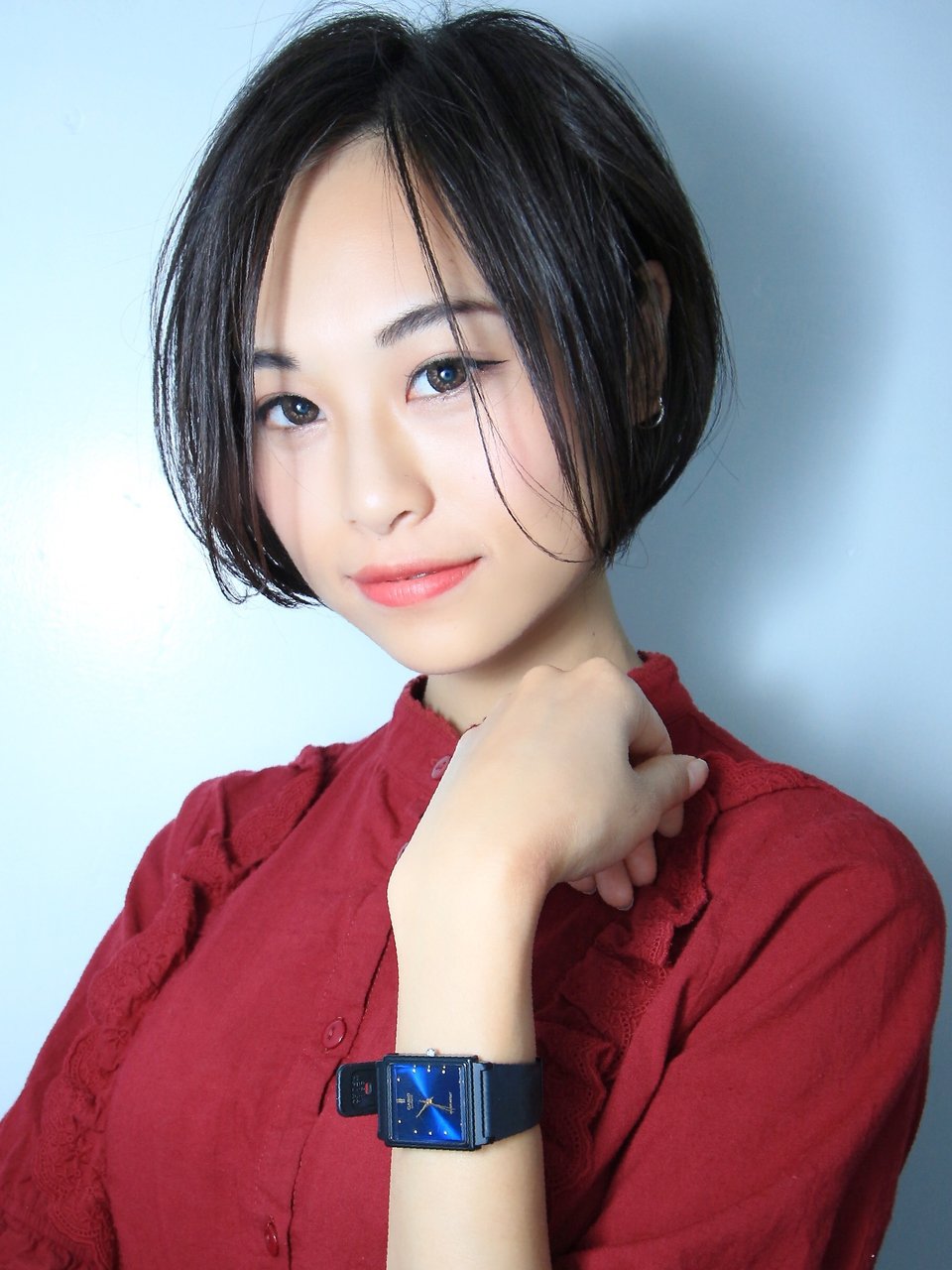 【morio原宿】大人可愛い前下がり透け感ショート♪