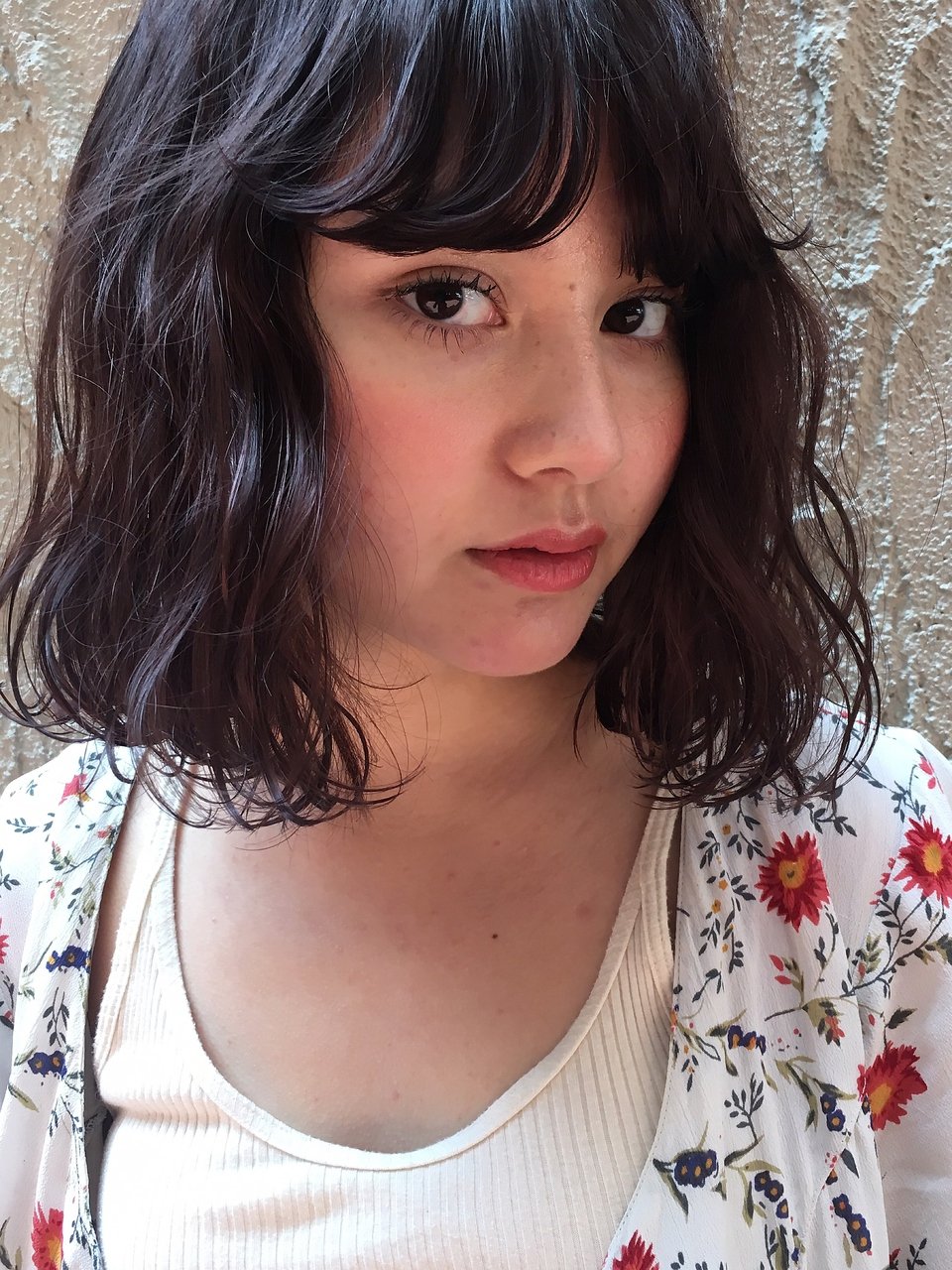 wavy bob ×　ピンクブラウン