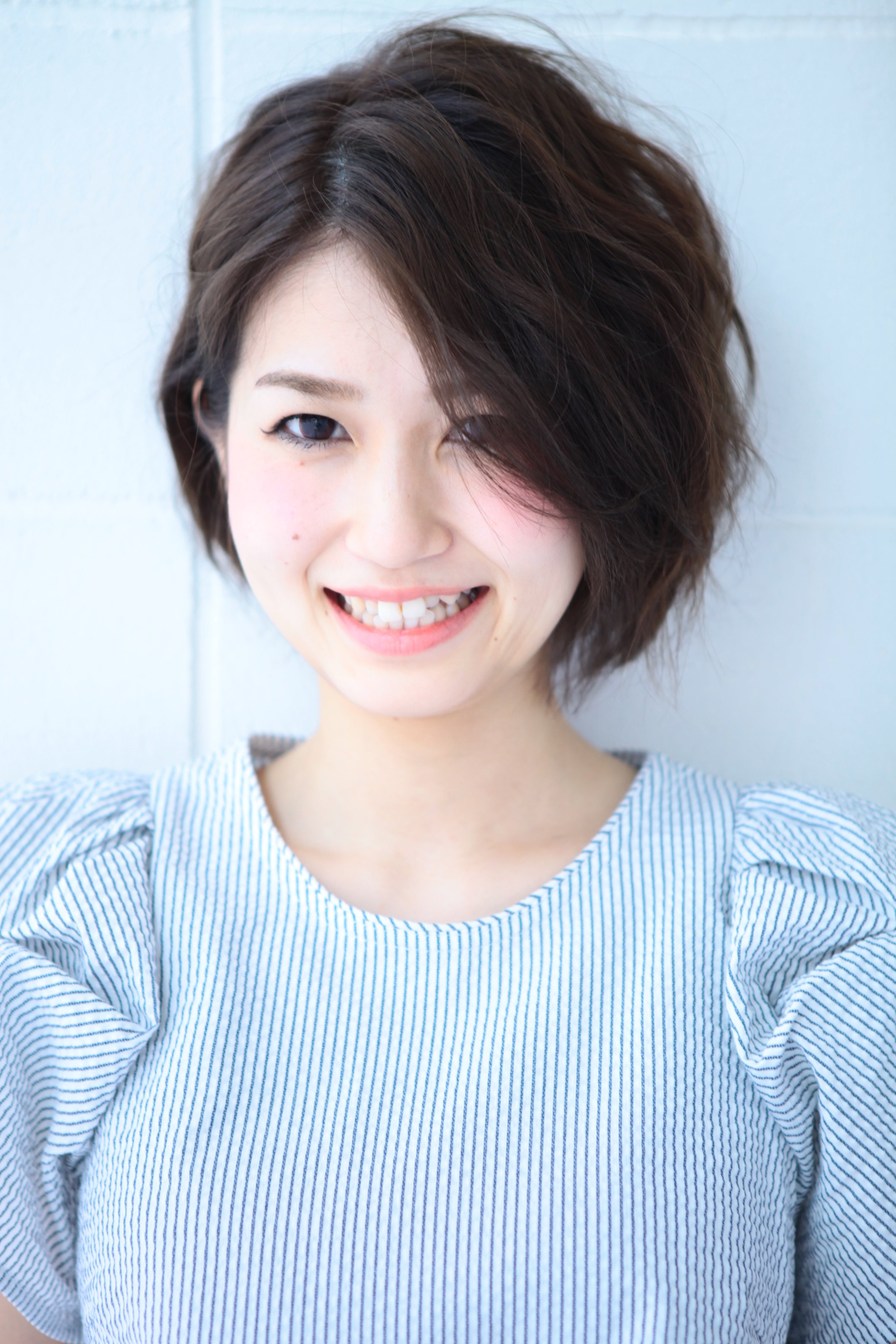 ゆるふわダメージレスパーマの大人ショートボブ