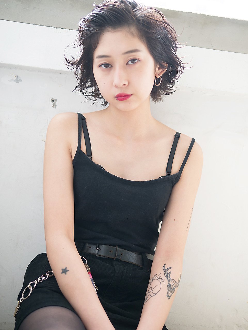 【SUN】スポンテニアス黒髪ルーズレイヤーショートボブ＊菅原誠