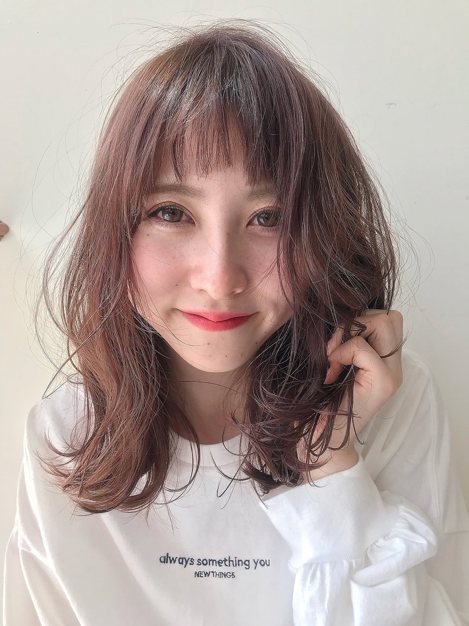 ピンクベージュウエーブ