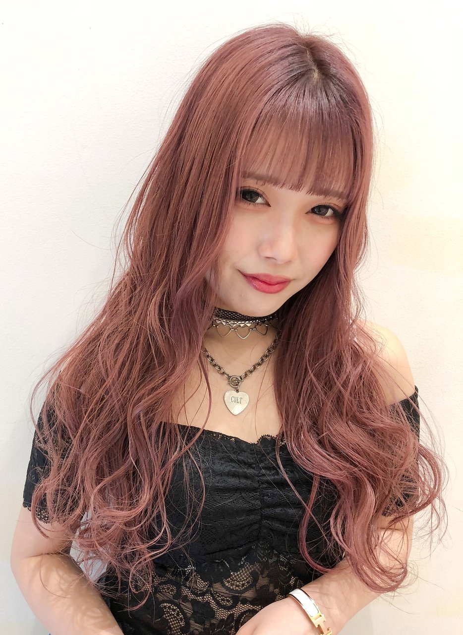 ピンクアッシュベージュ グラデーション