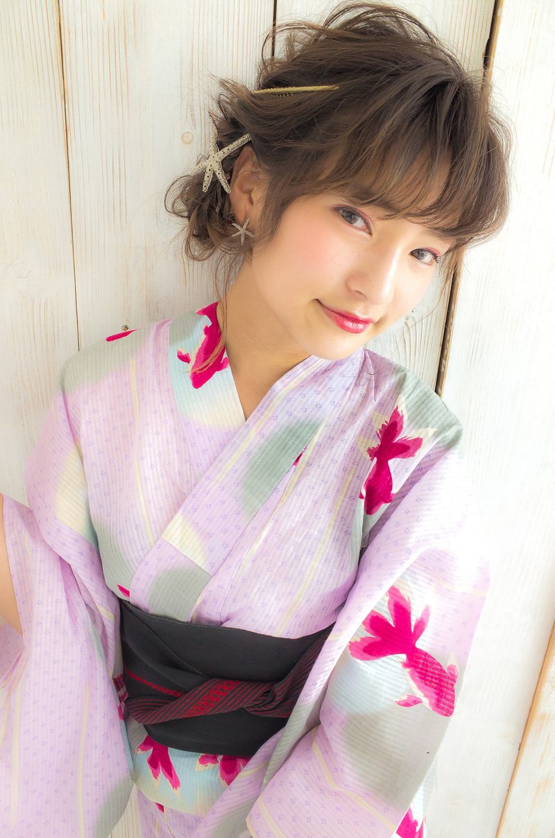 Lilou 浴衣ヘアセット小顔アレンジ