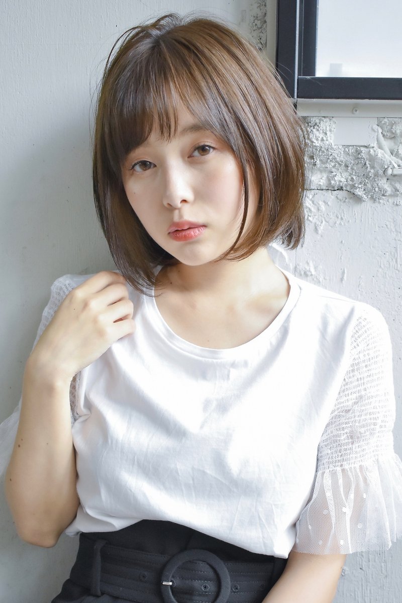 小顔耳かけワンサイドショート＊ブランジュグラデーションカラー