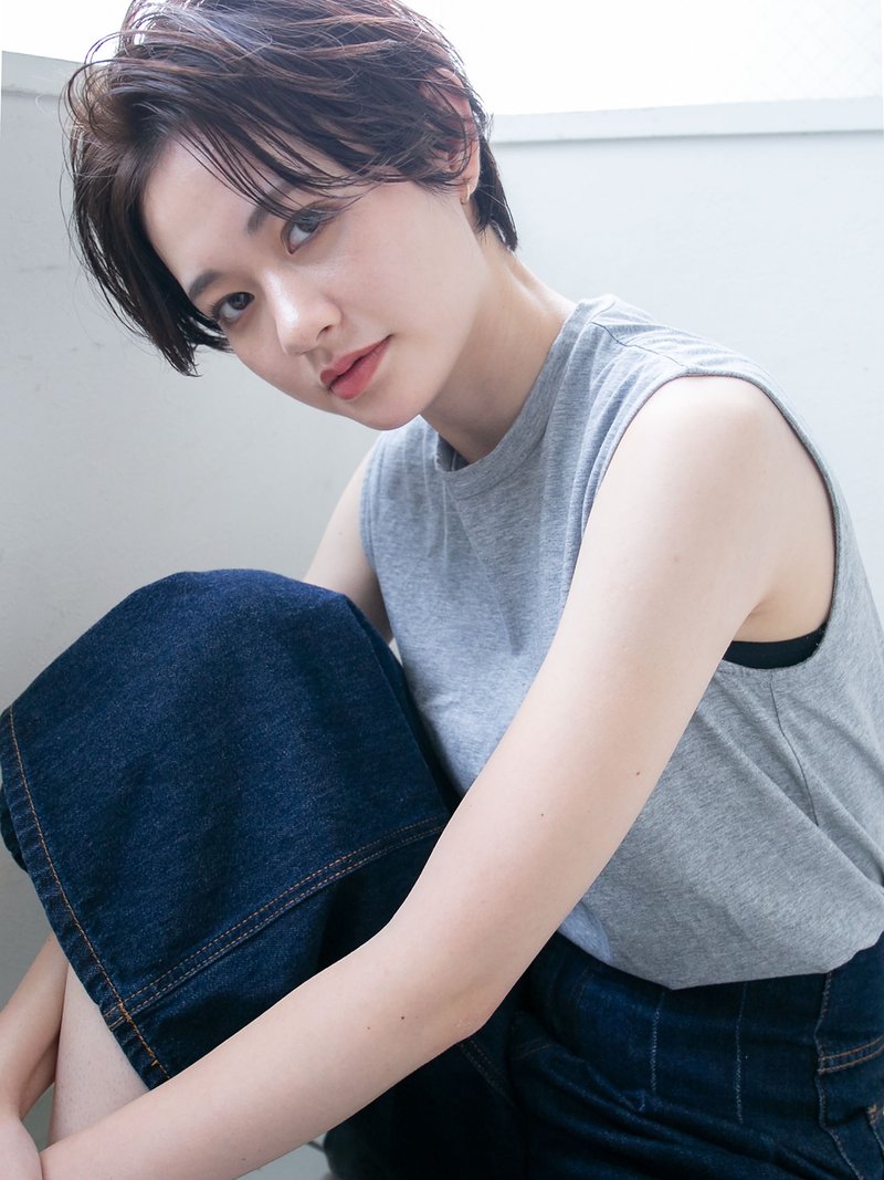 大人可愛い☆センターパートショートボブ