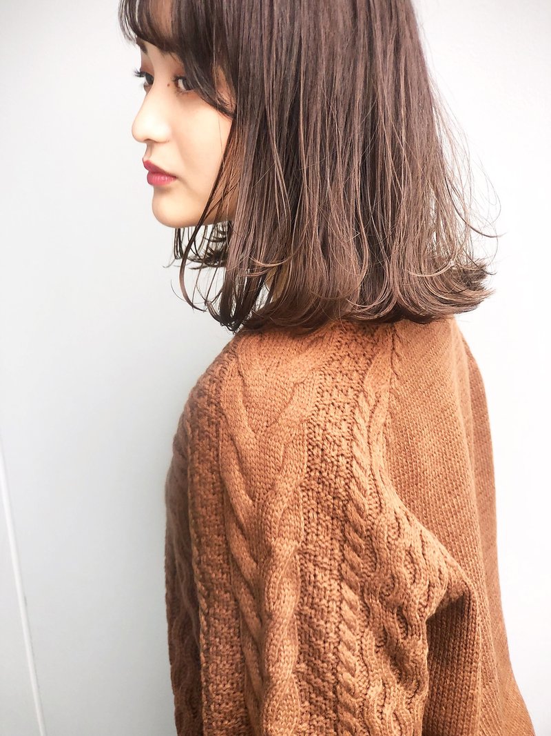 ワンカールで作る大人ロブ×透けるようなミルクティベージュ