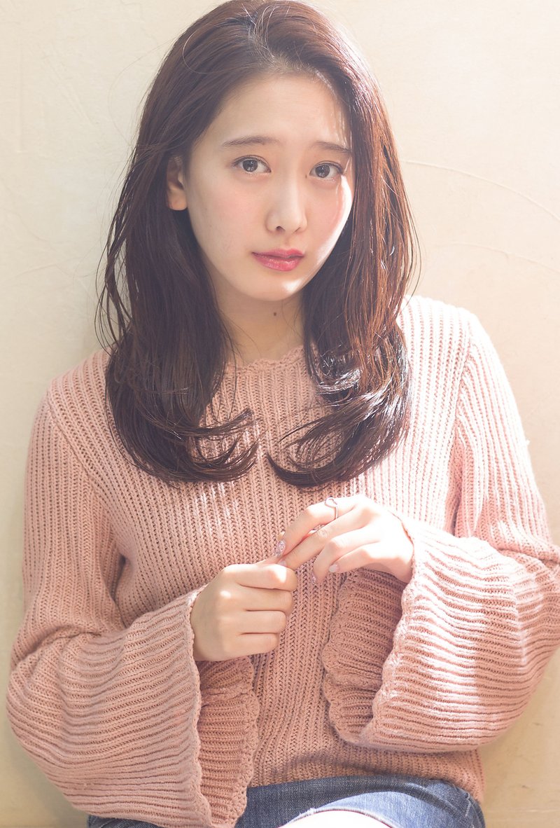 大人ナチュラルデジタルパーマ バレイヤージュロング
