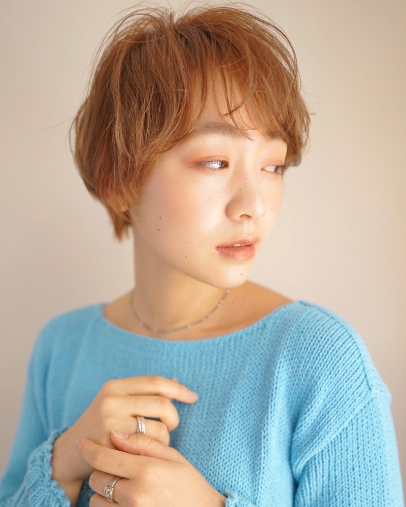 《PearL》カジュアルショート×シアーオレンジベージュ