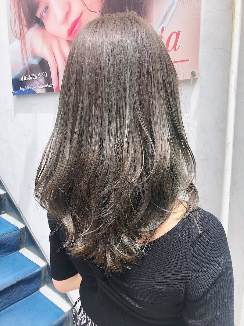 オーダー率NO.1ミントグレージュ【シアーウルフヘアミディ】