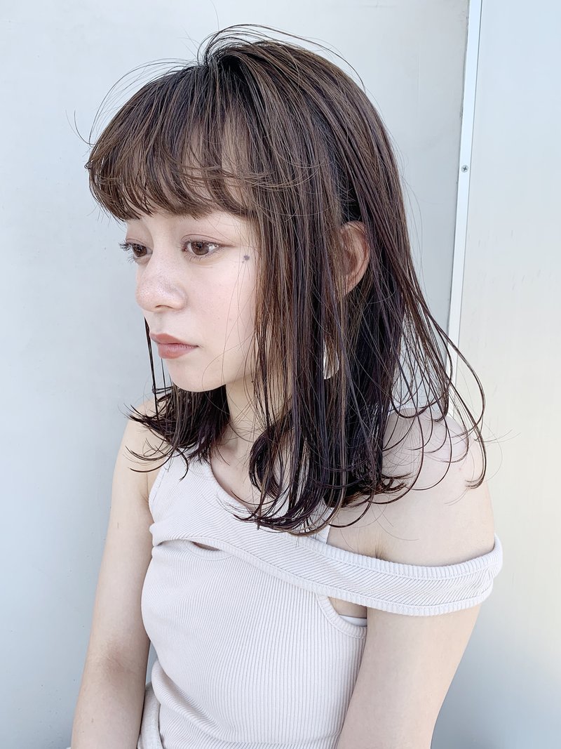 ラフワンカール_毛先パーマことりベージュ_86021