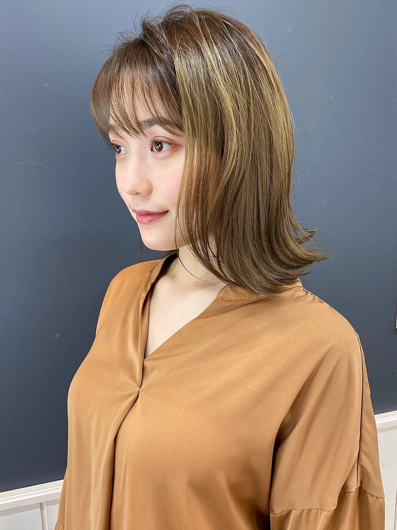 外ハネボブ　シースルーバング/Natural collet 宮城