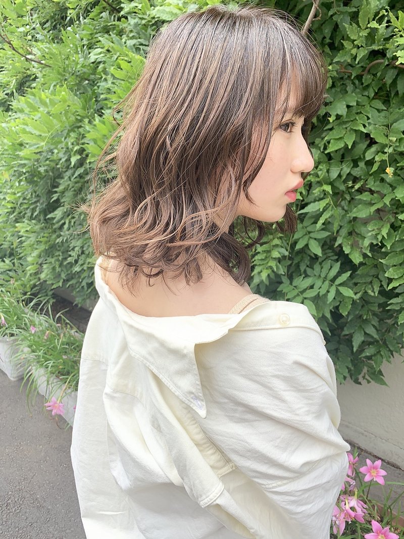 マロンベージュハイライトカラー