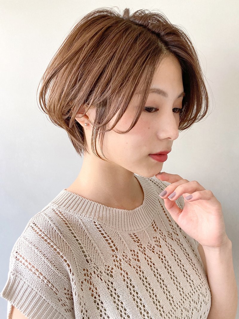 大人かわいいハンサムショート♪ココアブラウン・長めバング時田