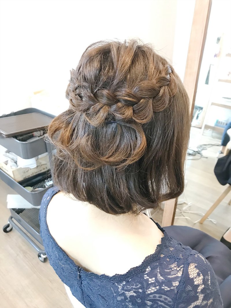 ボブ編み込みアレンジ【ヘアアレンジ 立川/立川南口/八王子】