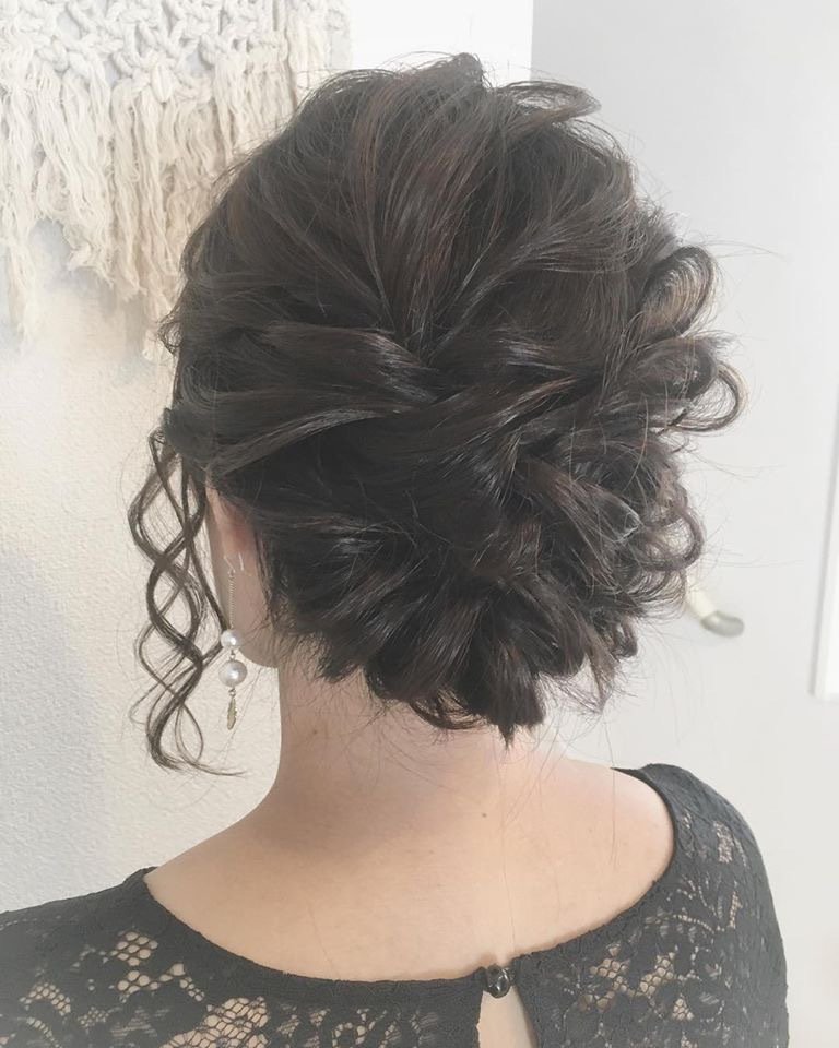 ヘアセット 結婚式ヘア☆編み込みルーズアレンジ