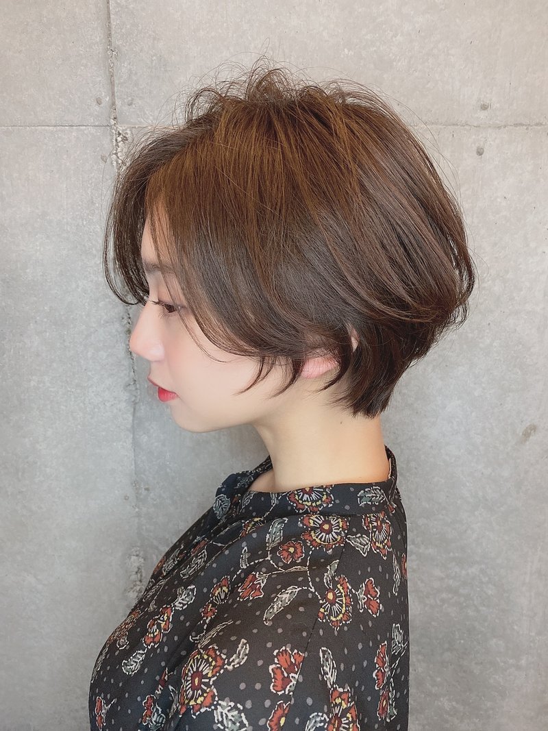 黄金比率のハンサムショートヘアー♪ココアブラウンカラー♪藤沢