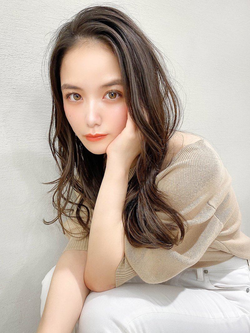 アフロート谷 20代30代40代 大人かわいいかきあげ前髪セミロング