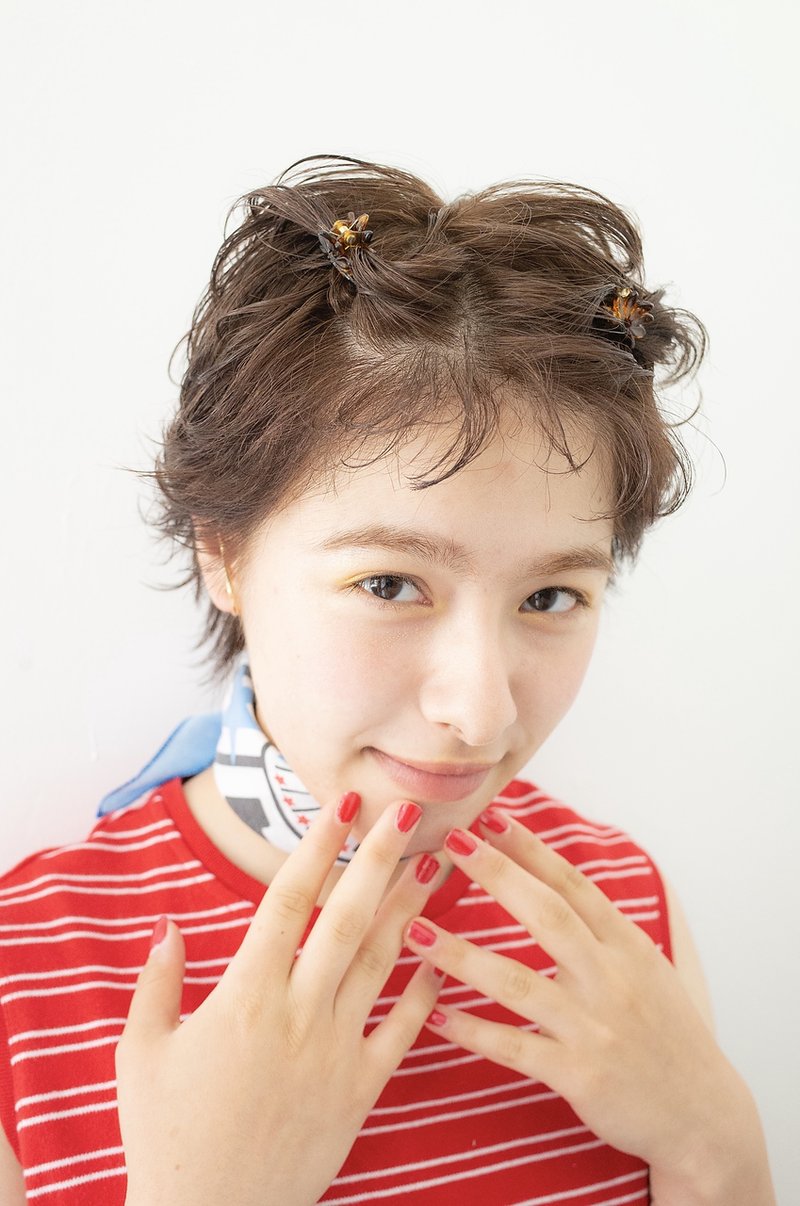 【AO】ショートヘアくるくるねじりアレンジヘア